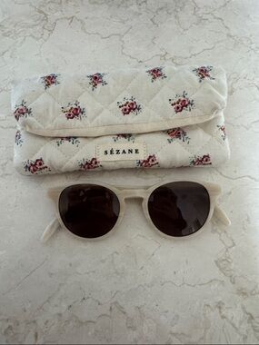 Sezane Penelope Sunglasses Ecru - Size TU